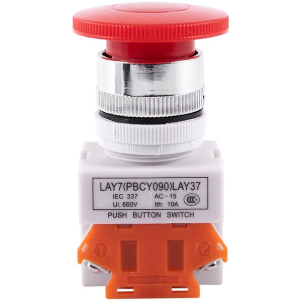 600V 10A Momentary Switch Rød og Grønn Sopp Trykknapp Stasjon