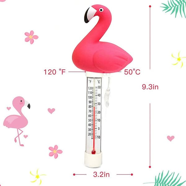 Flydende pooltermometer, flydende vandtermometer, pool flydende termometer, pooltermometer med snor, sød tegneserie termometer, til udendørs