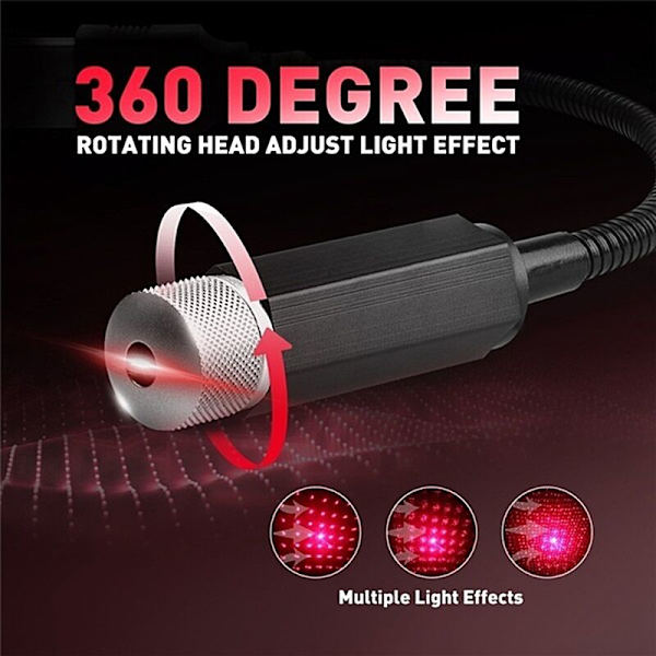 Bilstjernelys LED-stjernelys Bilinnredning Atmosfære Tak Nattstjernelys Lampe USB Atmosfærelys (Blå)