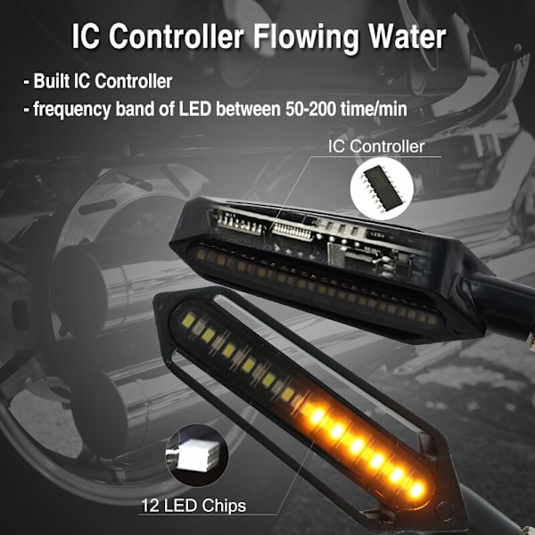 Motorcykel LED Blinklys Baglygte Flydende Styring Brems/Kørelys DRL