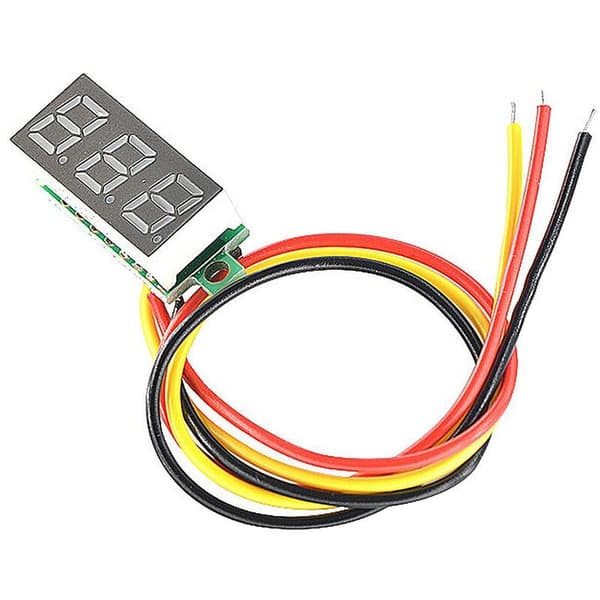 Mini DC Voltmeter 3-tråds display DC 0-100V spændingstester 10 stk. 0,28 tommer LED-panel 4 farver kombineret
