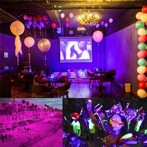 100W UV LED Projektorlys IP65 Vandtæt, Ultraviolet UV LED Lampe, Effektbelysning til Akvarium, Fest, Fluorescerende Maleri, Fluorescerende Poster