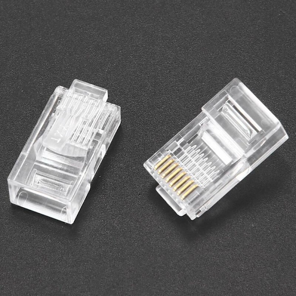 RJ45-kontakt CAT5E Modulärt Ethernet-kabel 8P8C RJ45-ändar Ethernet-kabel Crimp-kontakter UTP Nätverksuttag 30U