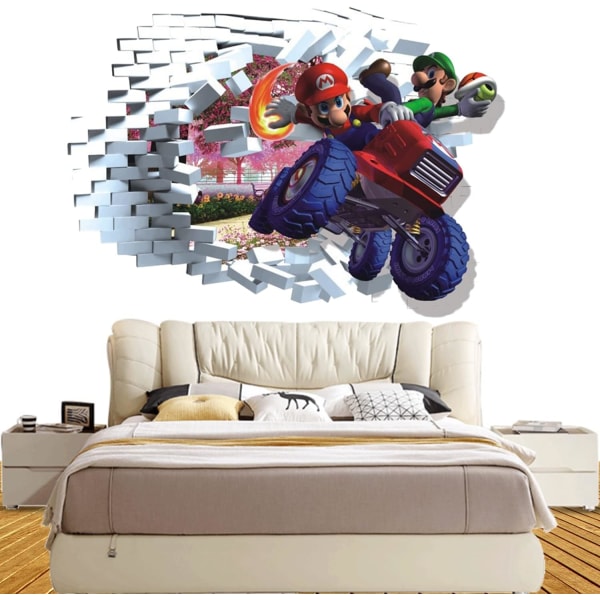 3D seinätarra, lasten sarjakuva makuuhuoneen tausta seinäkoristelu itseliimautuva seinätarra, siili videopeli tarra 34cm*47cm