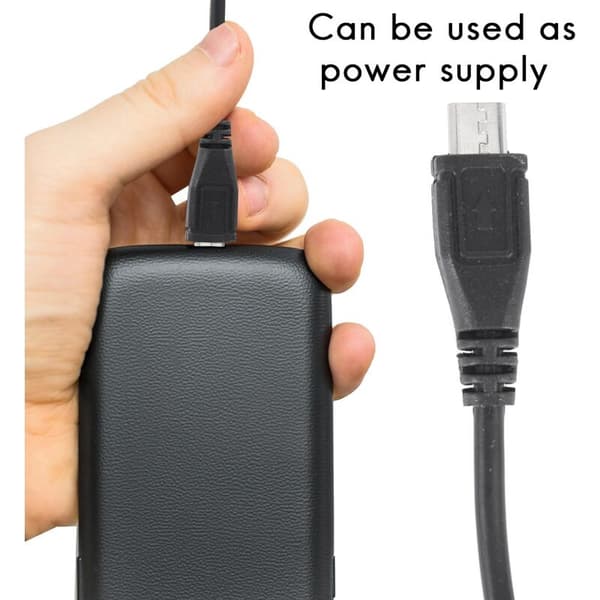 Micro-USB-kabel med tænd/sluk-knap til Raspberry Pi og telefonopladning