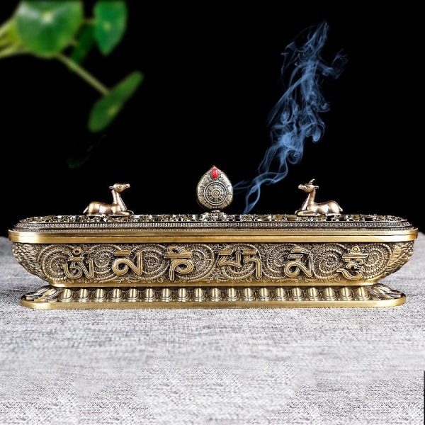 Tiibetiläinen suitsukkepoltin antiikkinen käsintehty suitsukketikun pidike teetalo kotitoimiston sisustus käsityöt koristeet 3