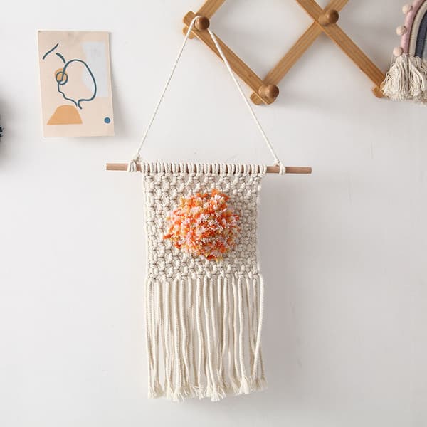 Makrame veggdekorasjon søte makrame julepynt Boho kunst vevd dekor for barnehage leilighet soverom