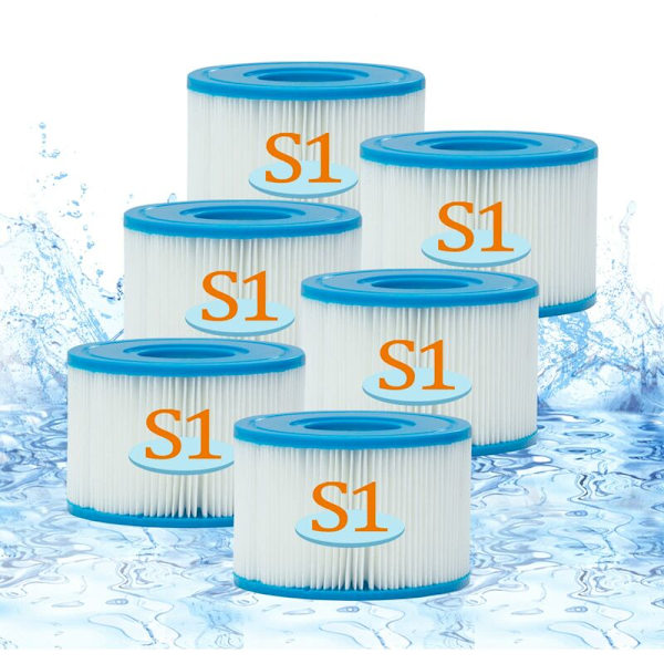 Filter for Intex Type S1 Spa - Erstatningskassett for svømmebasseng, spa og boblebad (6 stk)