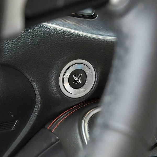 Bildetilbehør Motor Start Stopp Knapp Trim Ring Deksel Sølv for 2015-2019