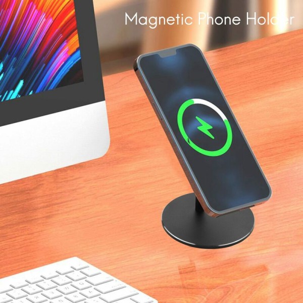 Magneettinen teline 12 Pro Max Mini -latauspisteelle Työpöydän magneettinen latausteline - Musta