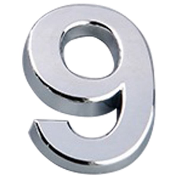 5 cm dörrnummer med självhäftande bas av formsprutad ABS, galvaniserad digital skylt, silver husnummer [9]