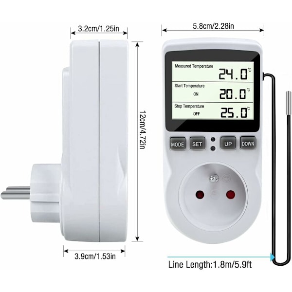 Programmerbar digital timer med sensor för växthusuppvärmning