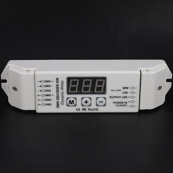Bc-832 Pwm Dmx512 Led Dekoder Led-kontroller Dmx 2-kanals konstant spenning Dc12V-24V for Ww/Cw Led-stripe lysbånd