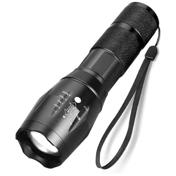 Ultra kraftig LED-lommelygte XML-T6 Militær lommelygte kan bruges til cykling eller vandreture og 5 tilstande inklusive anti-aggressionsblitz, stødsikkert design