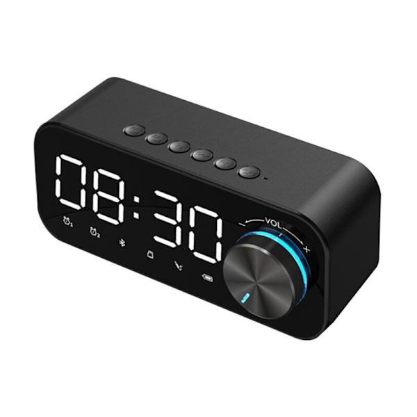 Digital Spegelväckarklocka LED-display Musikspelare Radio Bordsklocka Utomhus Utan Bluetooth-högtalare