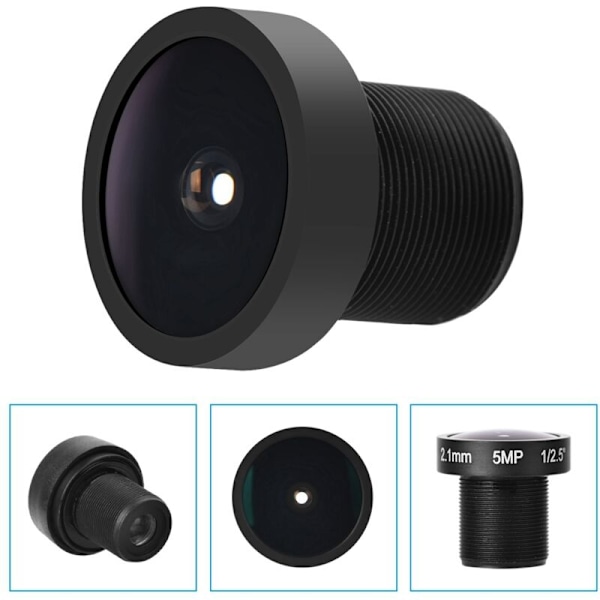CCTV Kit, 2,1 mm Fisheye Vidvinkelobjektiv 5MP HD Netværksobjektiv CCTV Objektiv