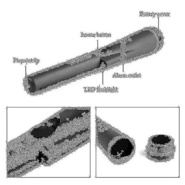 Gp-pointer Detektor Håndholdt Metall Gull Sølv Deteksjon Led Pinpoint Metallfinner Skanner Detektorer Penn