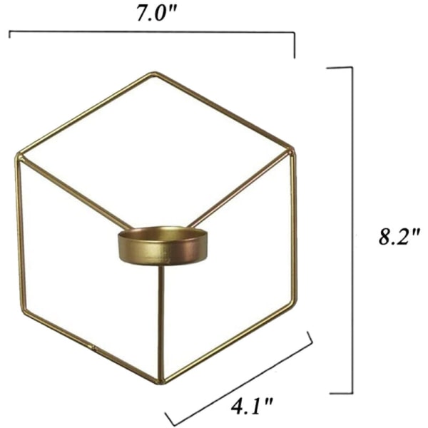 3D geometrisk lysestake dekor, kan plasseres i soverom, spisestue, 2-delt sett, gull