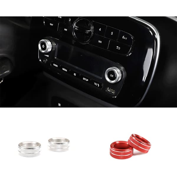 Car Volume Control Knap Cirkel Trim Ring Cover til Smart 2016-2021 (Ingen Skærm Version) Sølv