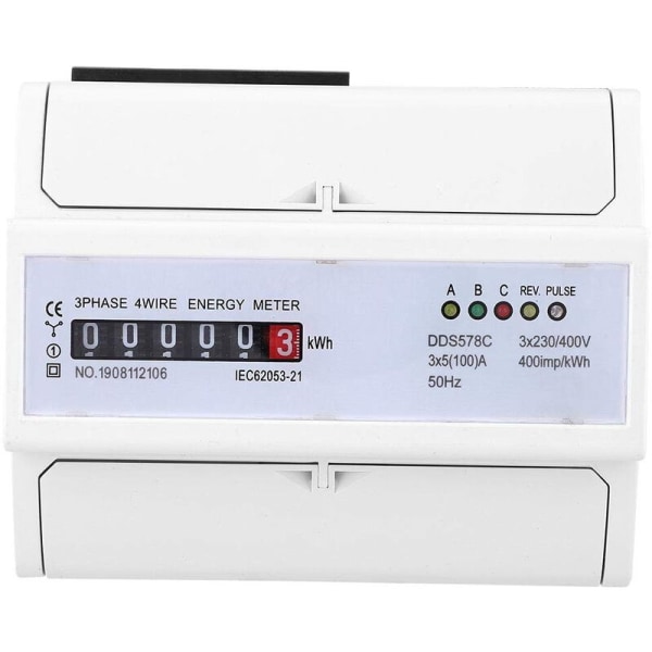DDS578C Trefas Fyra-tråds Skena Typ Elektrisk Energimätare DIN-skena Energiförbrukning Energimätare 380V