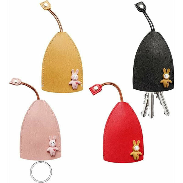 Påsk Läder Nyckelring, Kanin och Ägg Nyckelring, Bilskyddsskydd, Bilnyckelfodral, PU Läder Bilnyckelfodral, Påsk Nyckelorganisatör