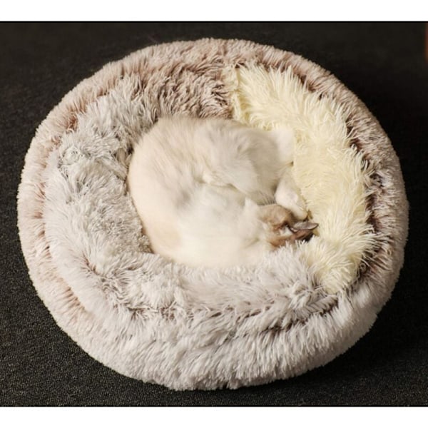 Fluffy Cat Basket Anti Stress Extra Pehmeä Rentouttava Koiranpeti XL So فا Comfortable Washable Home, Cushion, Non-Slip (50cm, Brown),