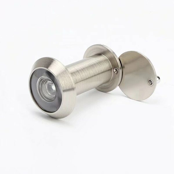 Dørkikkhull, 200° messing kikkhull med overvåkingsdeksel for montering i 35mm-60mm dørblad (2 stk, børstet stål)