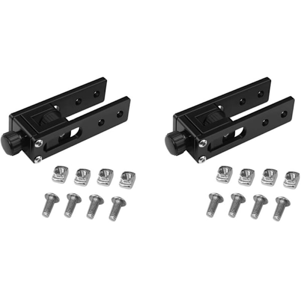 2X 2020 V-spår Aluminiumsprofil, Syncroniseringsrem på X-axeln, Spännare, Set för 3D-skrivare -10 / 10S Tillbehör Svarta Delar