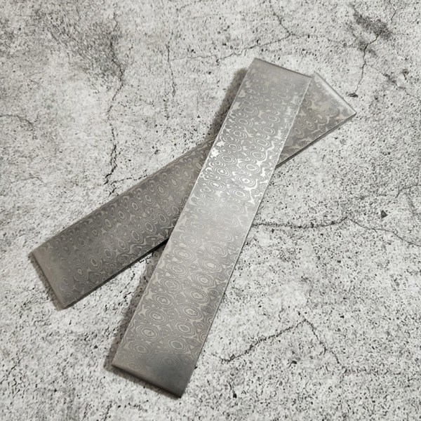 Damaskus stål DIY Cutter Mønstermaterialer Stålstangskærer Blankt blad har været varmebehandlet, skymodel