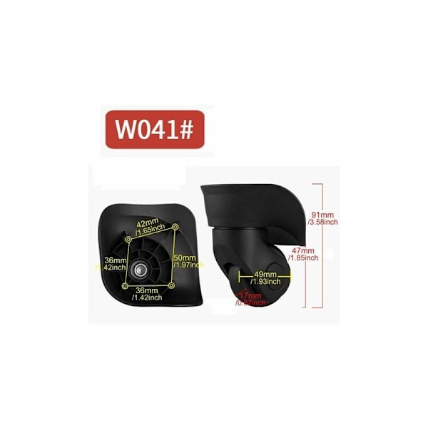 1 par sorte kufferter med 360 graders drejelige hjul 91x107x49mm - BQLZR