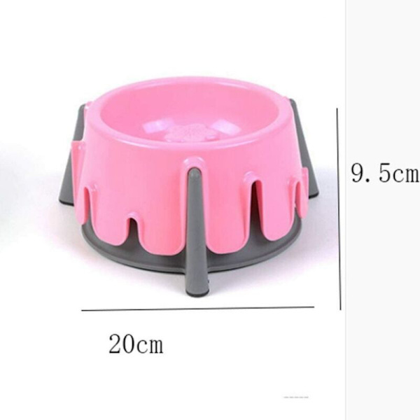 Skål til kæledyr - Premium plastskål til kæledyr, justerbar højde hundeskål stor, størrelse 20x9,5 cm (farve: grøn)
