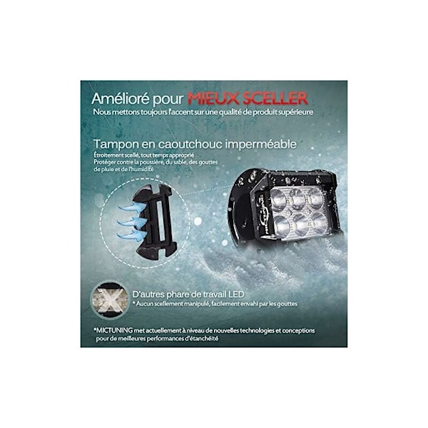 2 stk 4\" 18W Flomlys Arbeidslys LED Tåkelys CREE 4X4 LED Spotlight for Truck, Off Road, 4x4, SUV, UTV, ATV, Båt, Høster, etc.