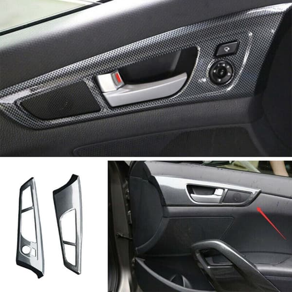 2 stk. for 2011-2017 Karbonfiber Interiør Inner Dørhåndtak Deksel Trim Panel Strip Dekorasjon