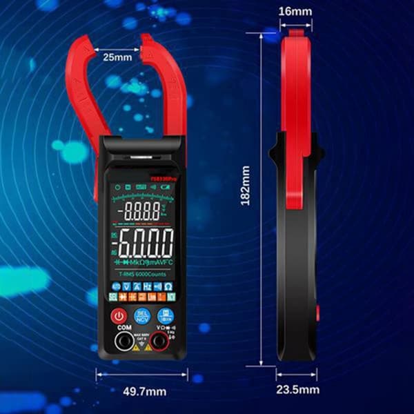 Virtapihtimittari DC/AC-jännite Digitaalinen virtapihtimittari 6000 laskee 400A Multimetri Värillinen näyttö Jännitteen testaaja FS8330Pro