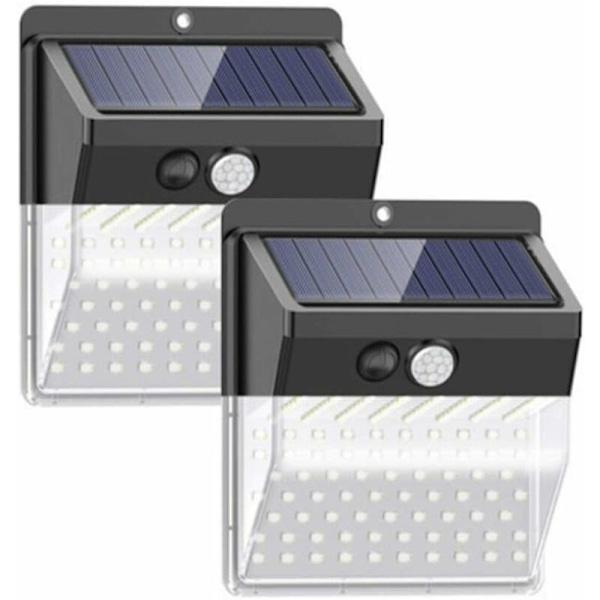 Solcellsbelysning för vägg utomhus, 136 LED Vattentät Super Ljus Solcells Rörelsesensor Säkerhetsbelysning Trådlös Solcellsdriven Ljus för Trädgård (2-pack)