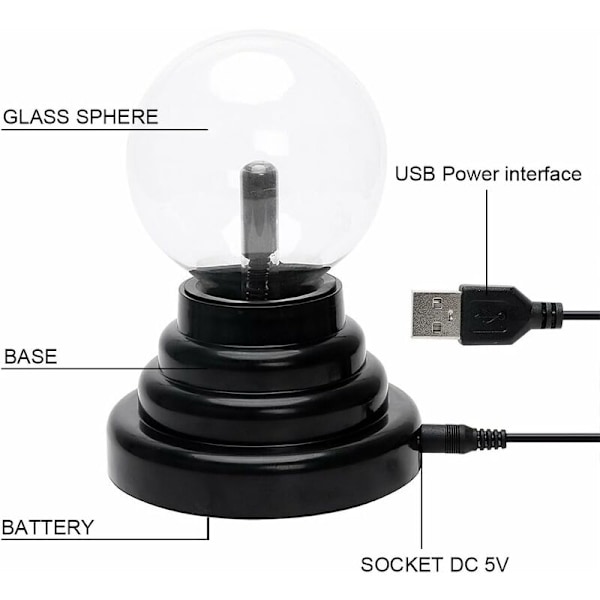 Plasma Ball Sensitiv Berøringskule Lys Magisk Ball for Fester Dekor Tilbehør Barn Soverom Hjem og Gaver