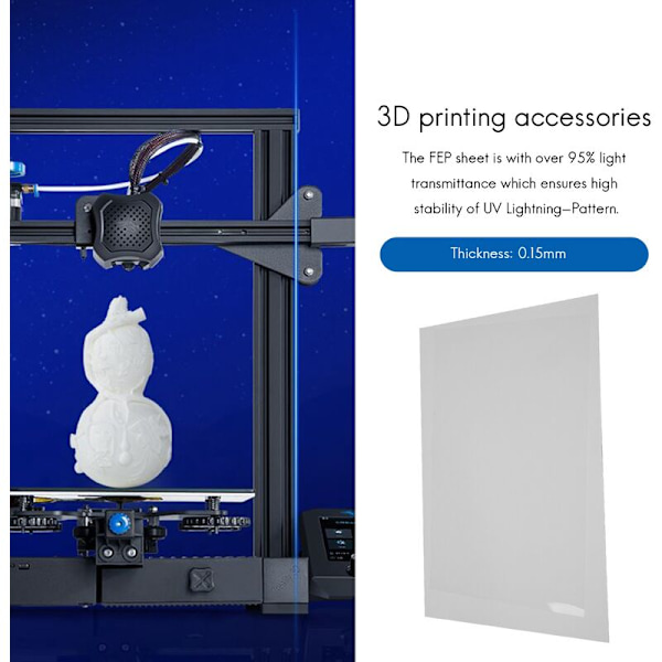 2 kpl FEP-kalvoa MONO X- ja UV DLP LCD -hartsi 3D-tulostimille 260X180X0.15Mm