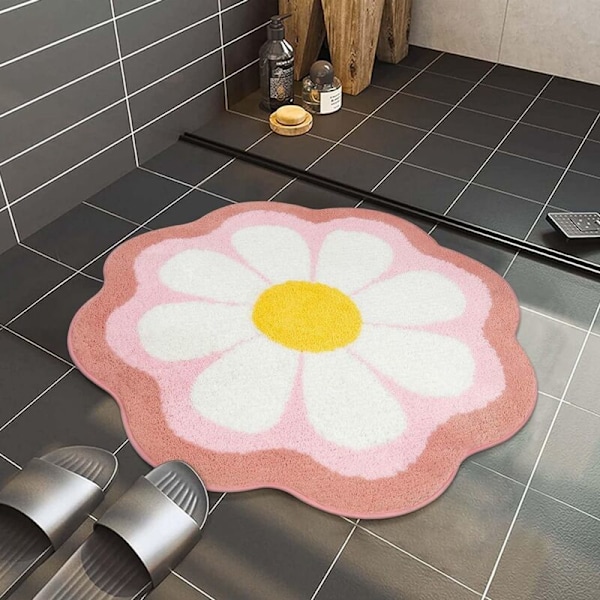 Blomster Bademåtte, Luksuriøs Super Blød Absorberende Mikrofiber Bademåtte til Badeværelse, til Gulv Brusebad Kar, 2.6 Fod