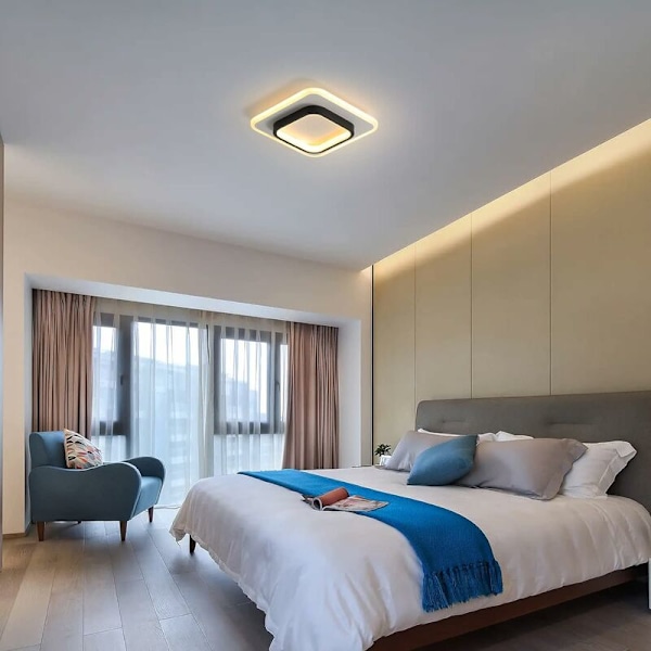 LED Loftlampe, Nordisk Kvadratisk Loftlampe 20W 2300LM til Gange Stue Soveværelse, Diameter 24cm, 3000K