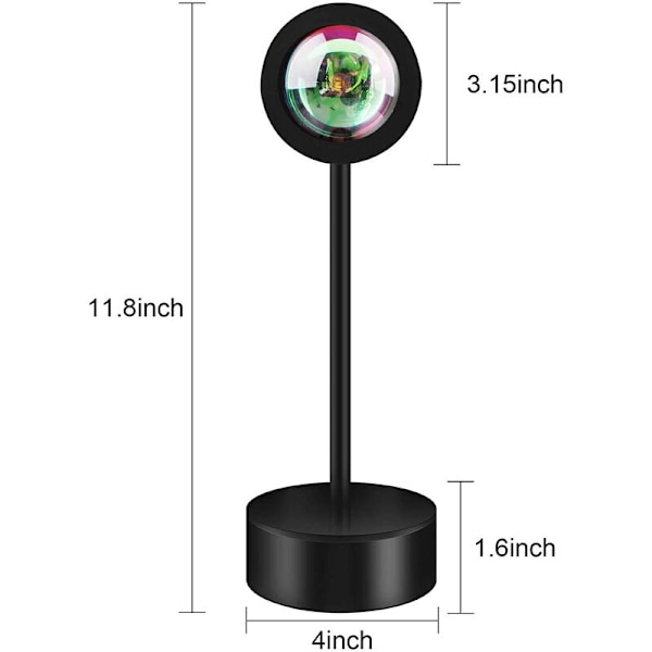 LED-projektorlampe nattlys, 360 graders USB-projektor fotolamper for soverom studio A