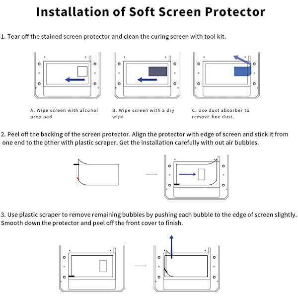 10 stk. 3D-printer LCD-skærmbeskytter, skærmbeskyttelsesfilm til Photon Mono 4K 6,23 tommer monokrom