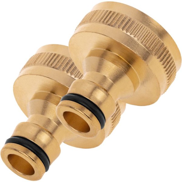2-pack Kranadapter med 1 Hontråd i Mässing