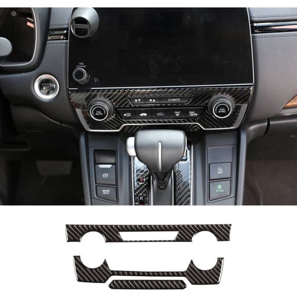 ABS Fiber Inredning Central Kontrollknapp Panel Cover Trim för -V 2016-2019