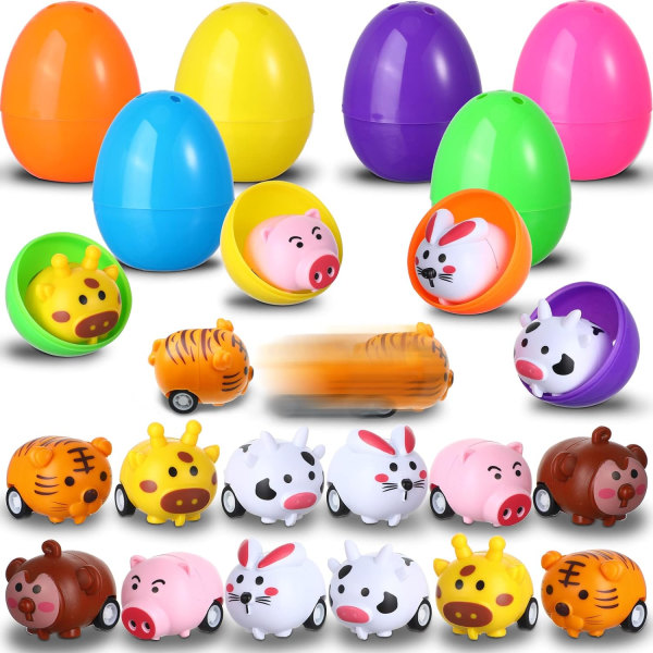 12-delade påskägg färdigförpackade leksaker för pojkar, flickor, påskäggsjaktsspel, festtillbehör
