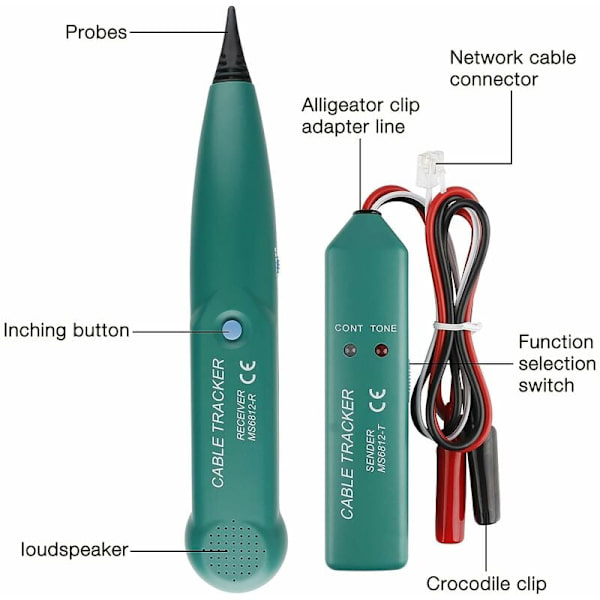Elektrisk kabelsporer, kredsløbstester, telefonkabeltester, MS6812 kabelsporer, elektrisk kabeldetektor, elektrisk kabelsporer til linje F