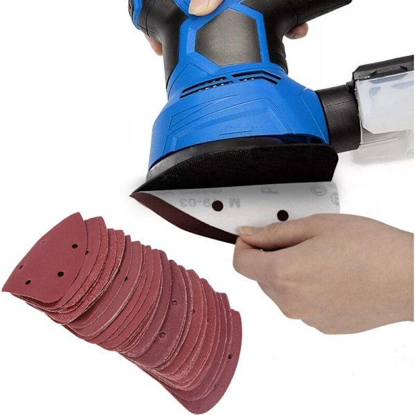 Slippapper för slipning, 80-pack Slipdynor för mus med 5 hål Slippapper 40/60/80/100/120/180/240/320/400/800 Korn för slipning och polering