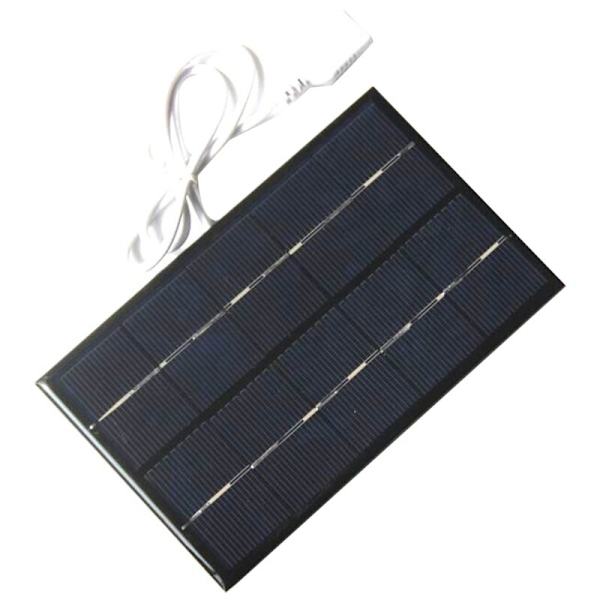 2W 5V Solcellepanel USB Batterilader Utendørs Bærbar for Bærbar PC Bank Vanntett Polysilicon Sollader