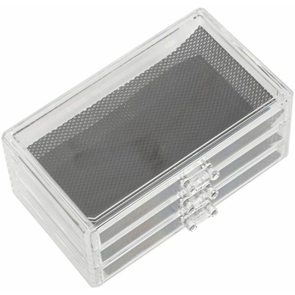 Transparent akrylboks Kosmetikboks 3 lag 3 gitter