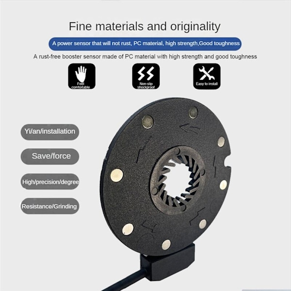 Elektrisk magnetisk sensor 36/48V Pedal Assist Sensor Magneter F-8C Dual-Action Sensorer PAS System Elektriska delar