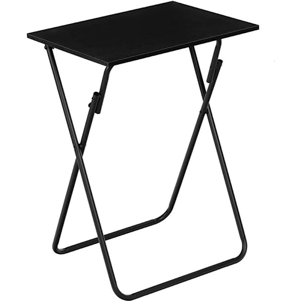 Sidebord, Foldbart TV-bakkebord Sæt af 1, Snackbord med Sofa, Foldbare Sengeborde til Små Rum, til Stue, Soveværelse, Sort HIASDFLS